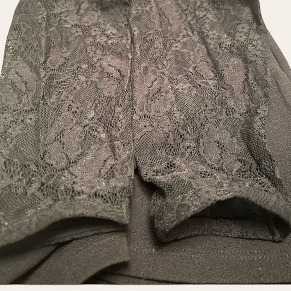 ADDITION ELLE - Black Long Sleeve Lace Peplum Blouse with Keyhole Neckline - Picture 9 of 13